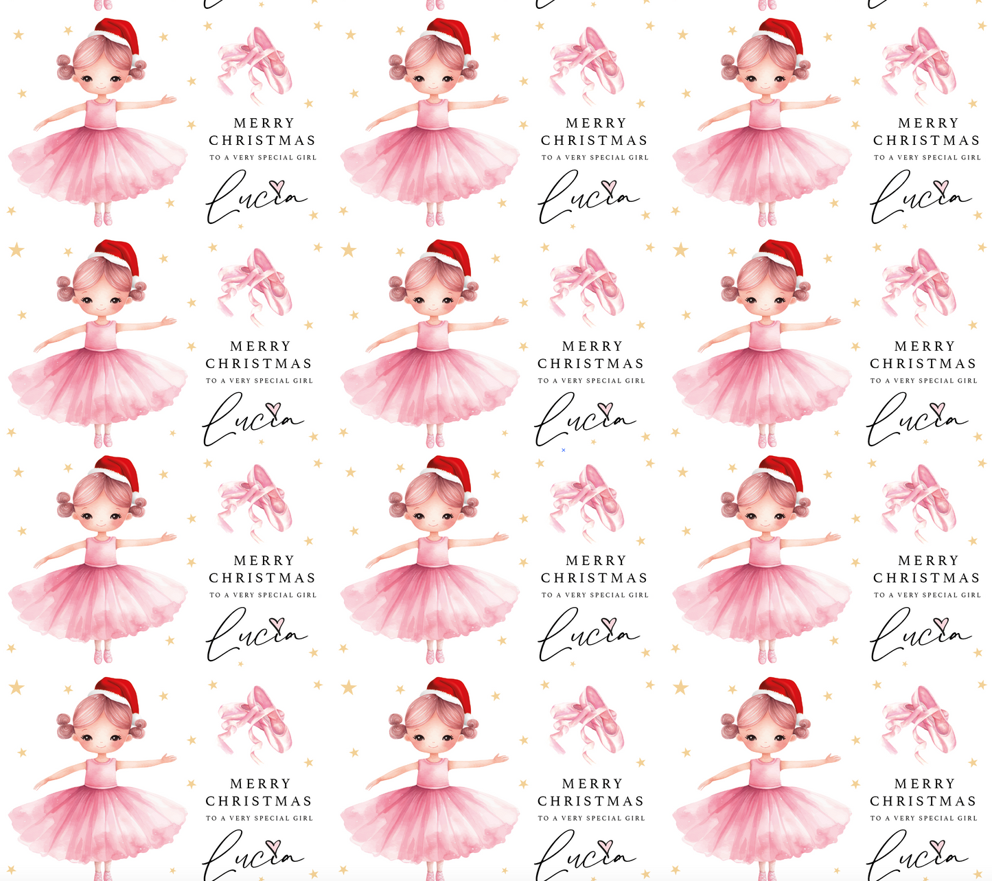 Personalised Christmas Ballerina Wrapping Paper