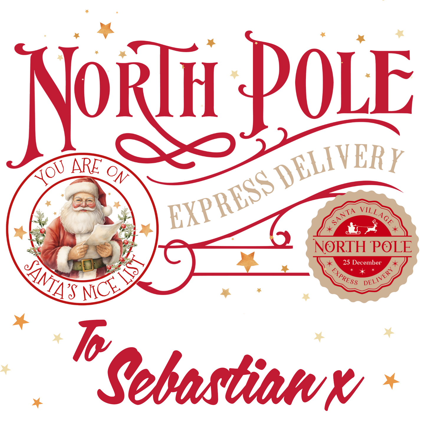 Personalised Children's North Pole Christmas Wrapping Paper