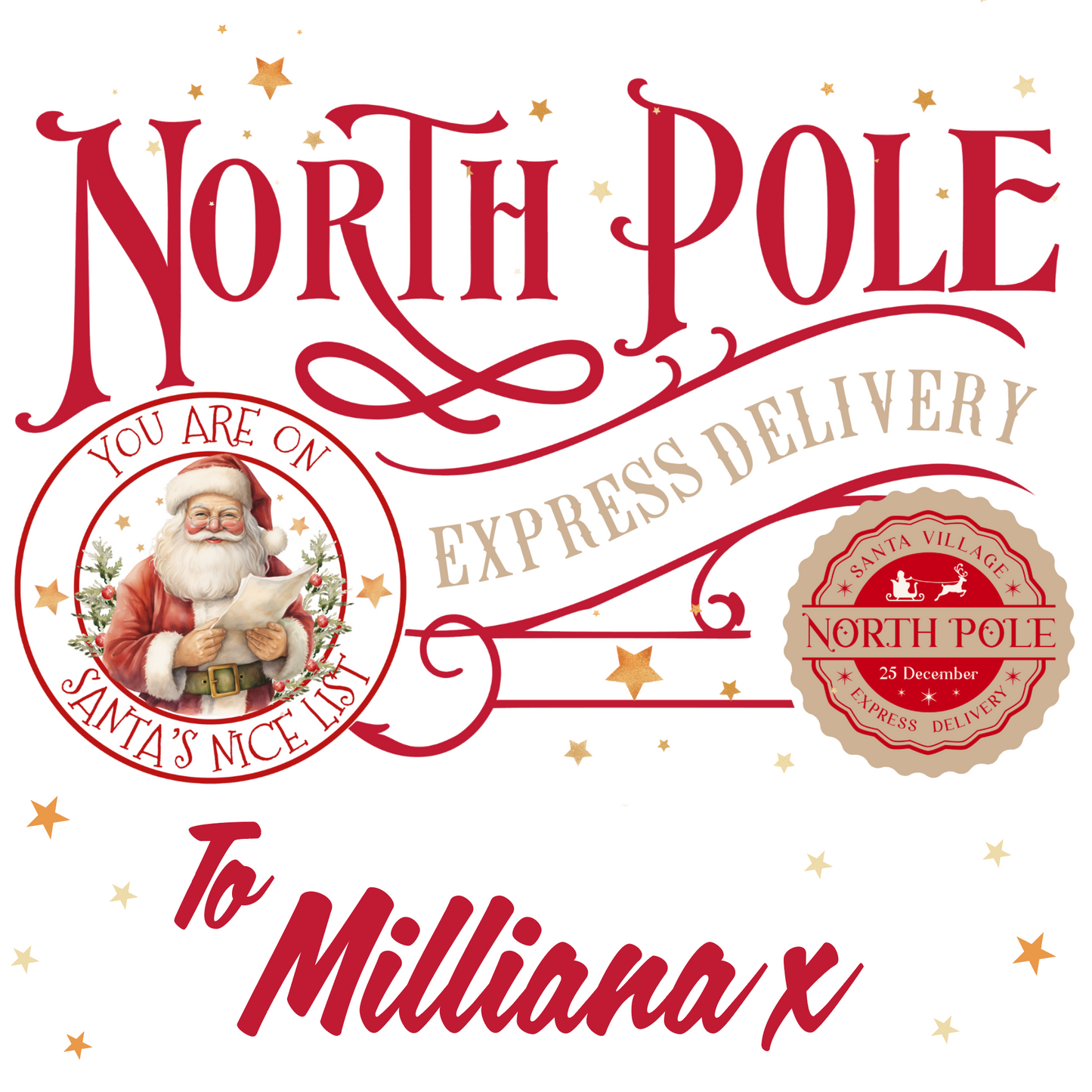 Personalised Children's North Pole Christmas Wrapping Paper