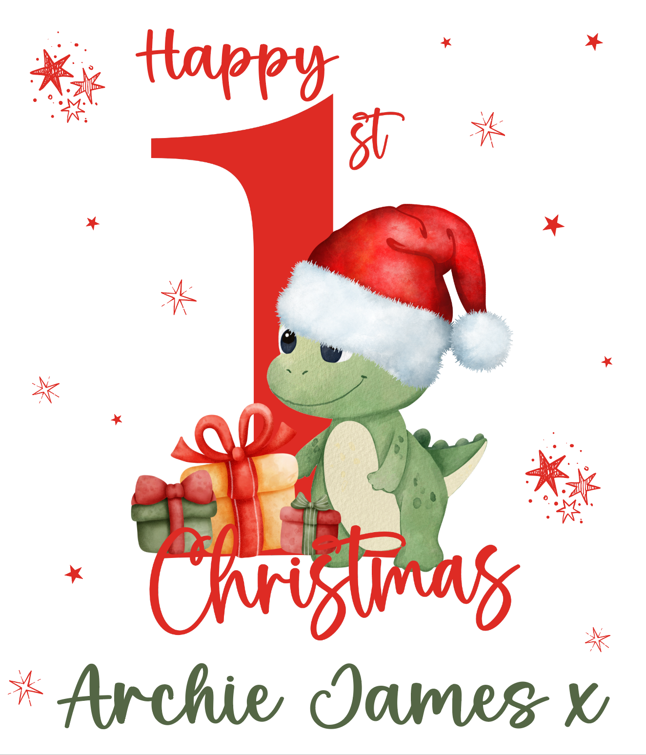 Personalised Christmas Dino Gift Wrap