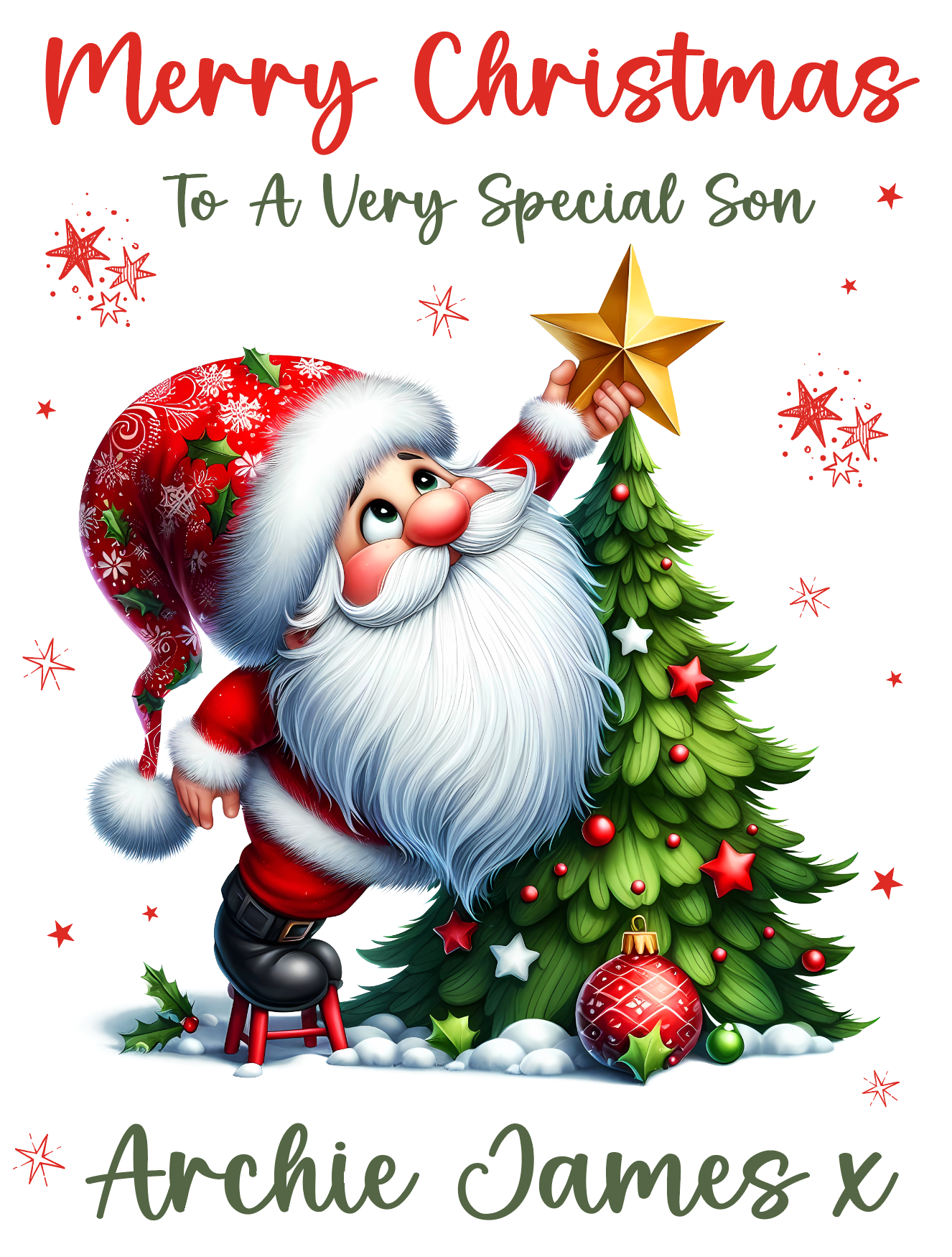 Personalised Children's Father Christmas Gift Wrap