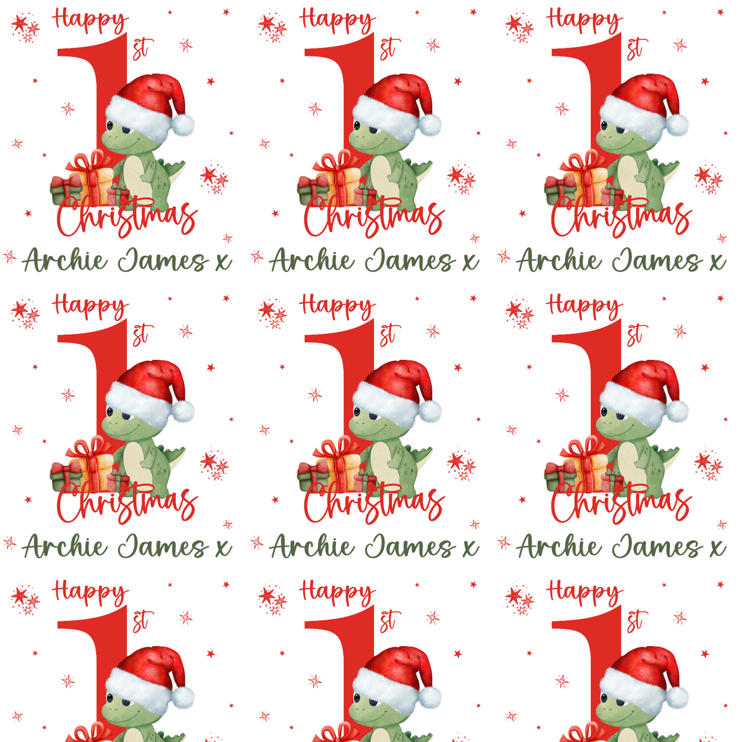Personalised Christmas Dino Gift Wrap