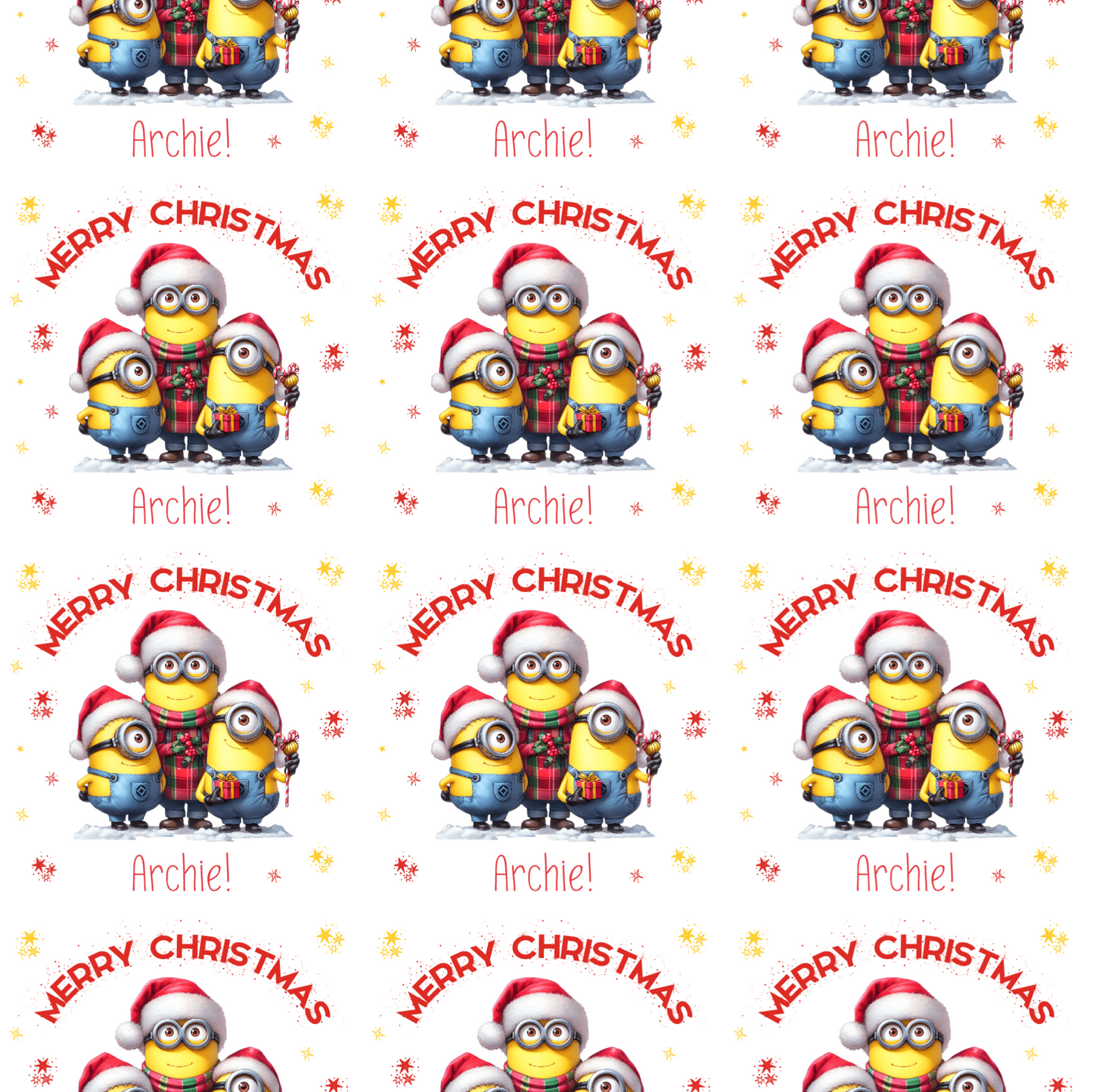 Personalised Children's Character themed Christmas Wrapping Paper