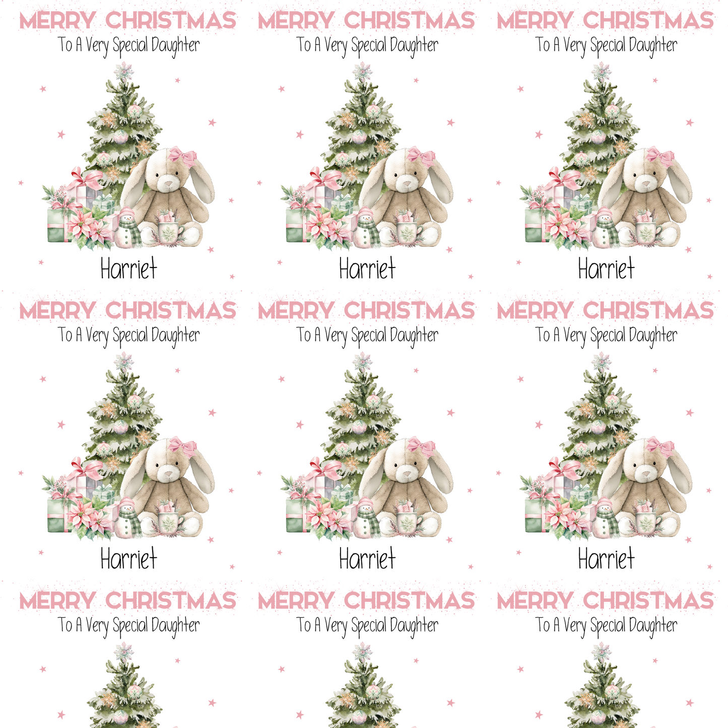 Adorable Personalised Bunny Christmas Gift Wrap