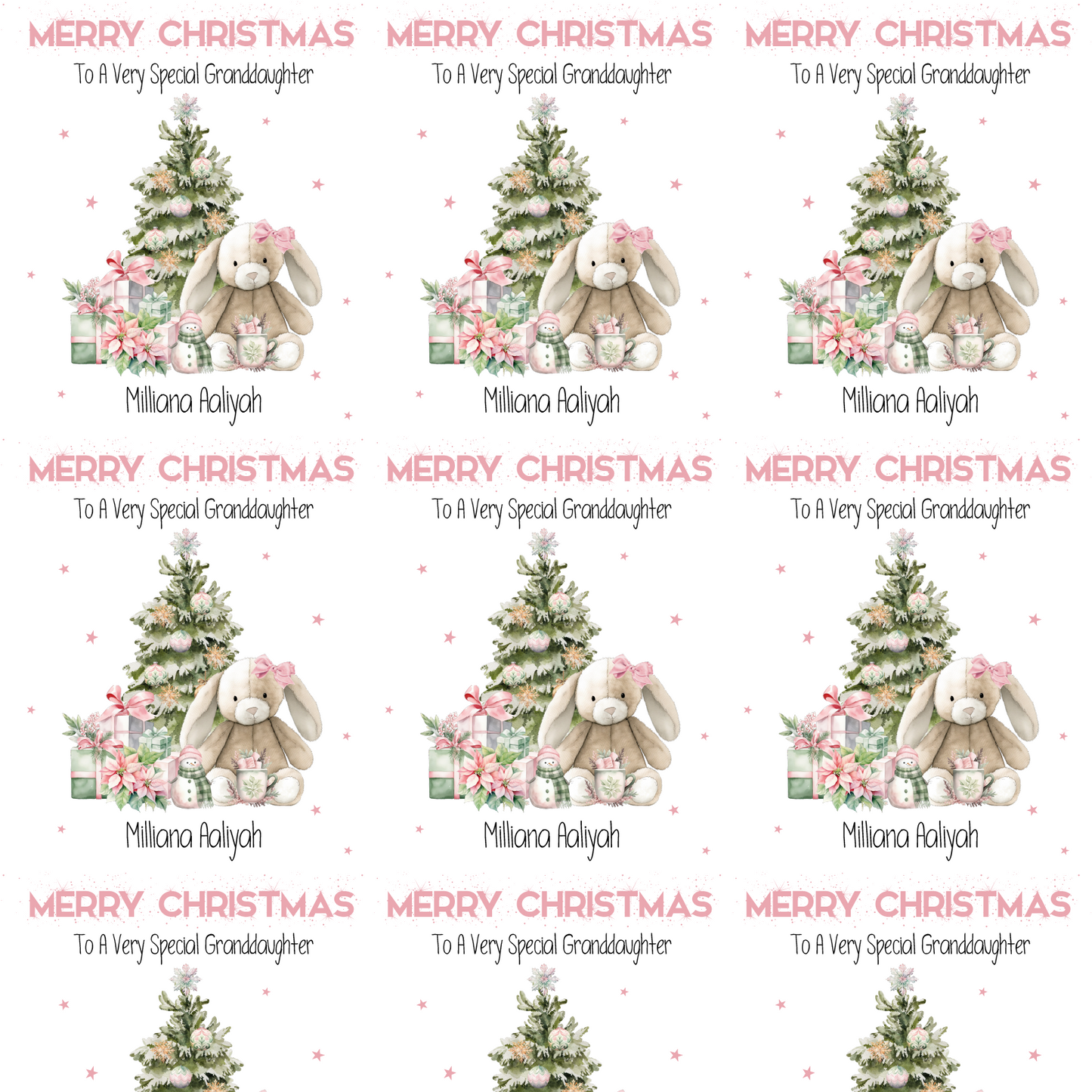 Adorable Personalised Bunny Christmas Gift Wrap