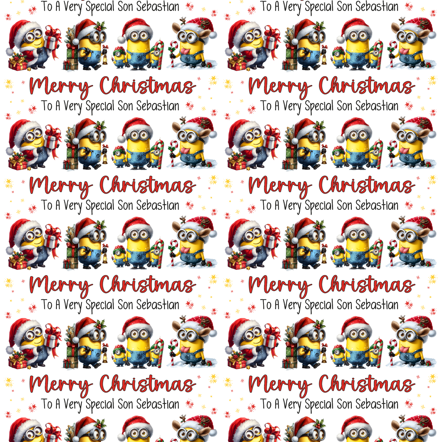 Personalised Children's character themed Christmas Wrapping Paper
