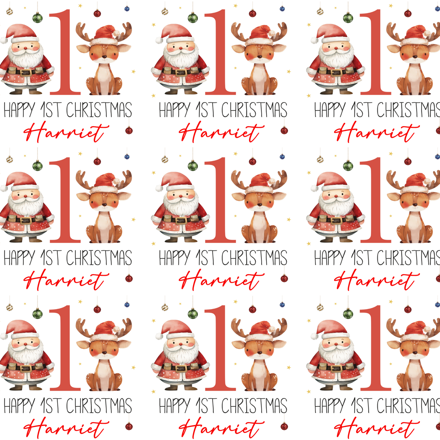Personalised Father Christmas Babies 1st Christmas Wrapping Paper