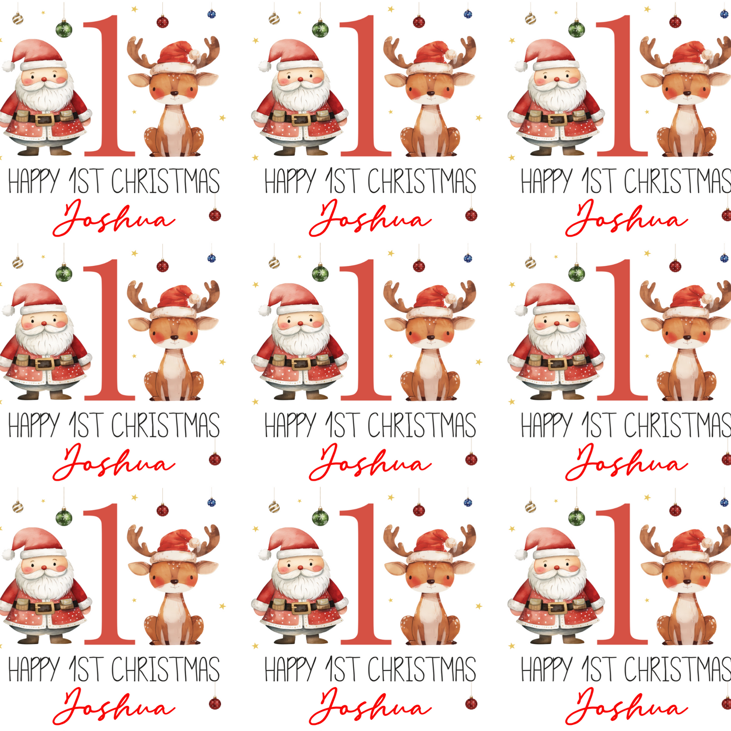 Personalised Father Christmas Babies 1st Christmas Wrapping Paper