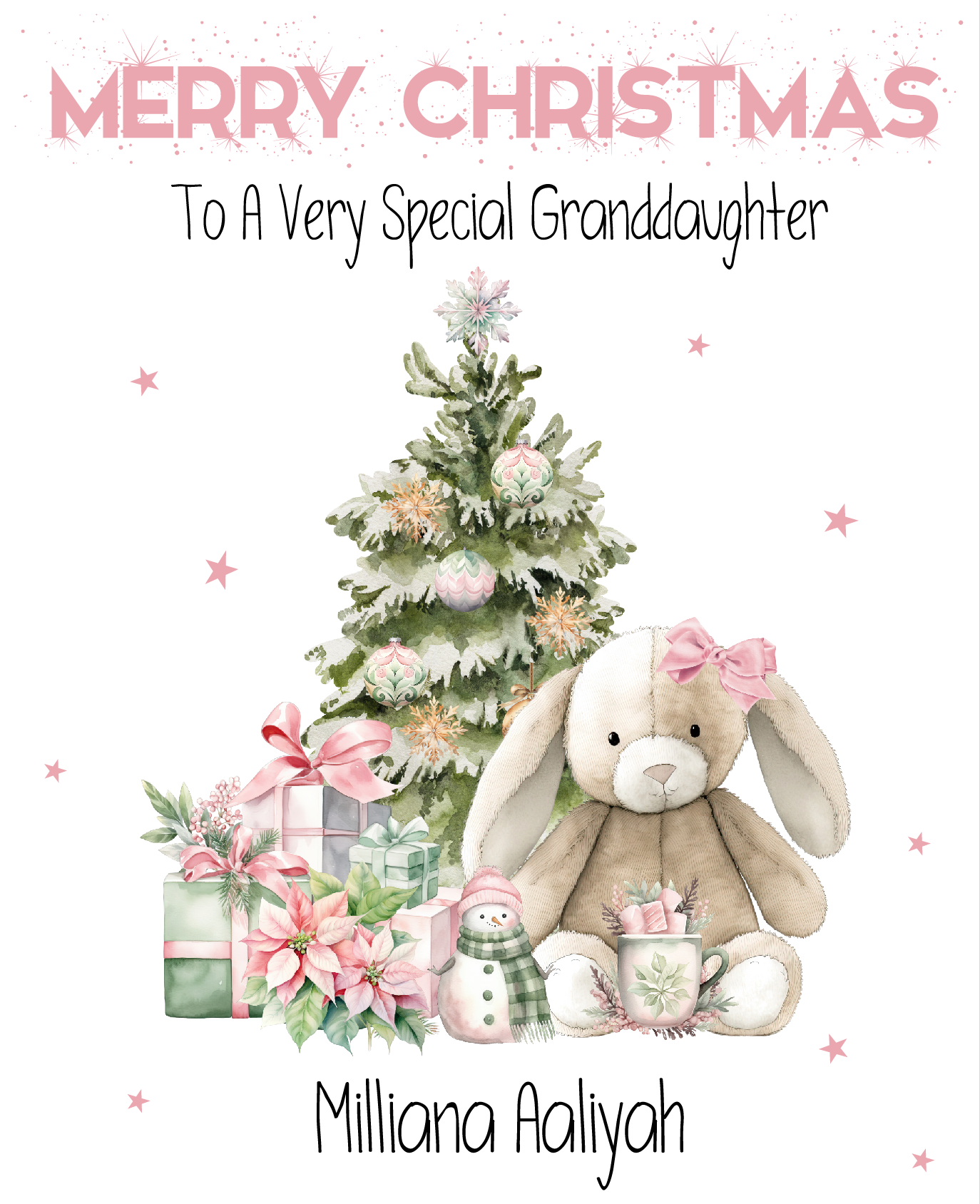 Adorable Personalised Bunny Christmas Gift Wrap