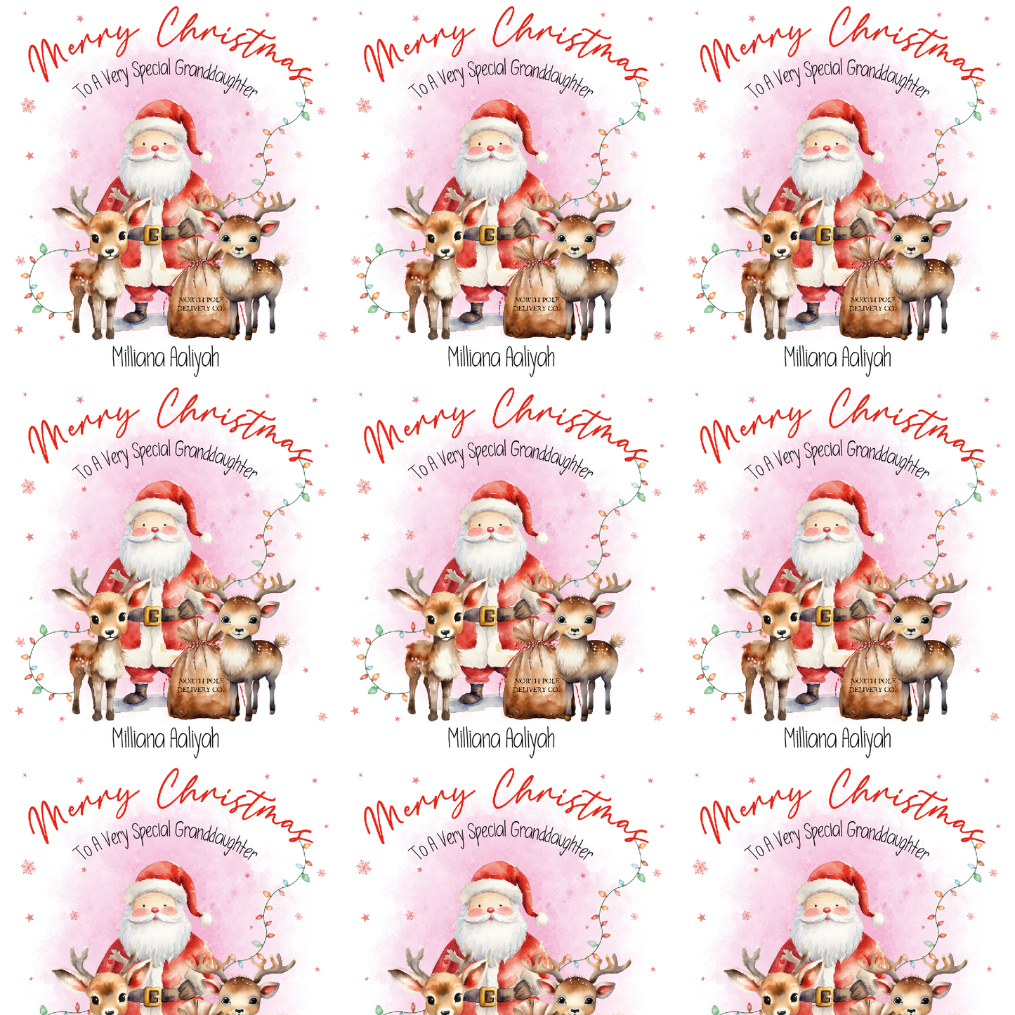 Personalised Father Christmas and Friends Christmas Gift Wrap