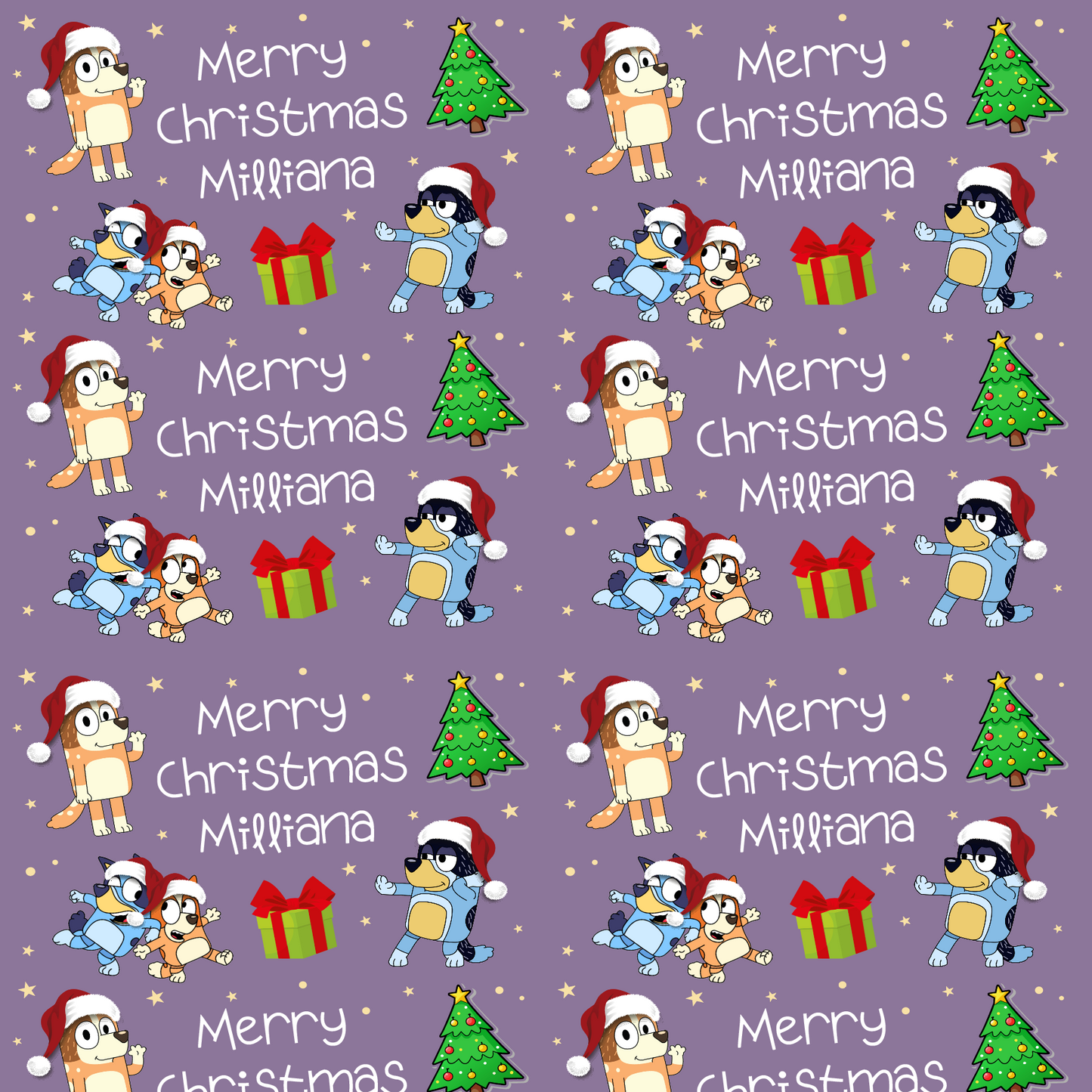 Personalised Childrens Christmas Gift Wrap with Character Design