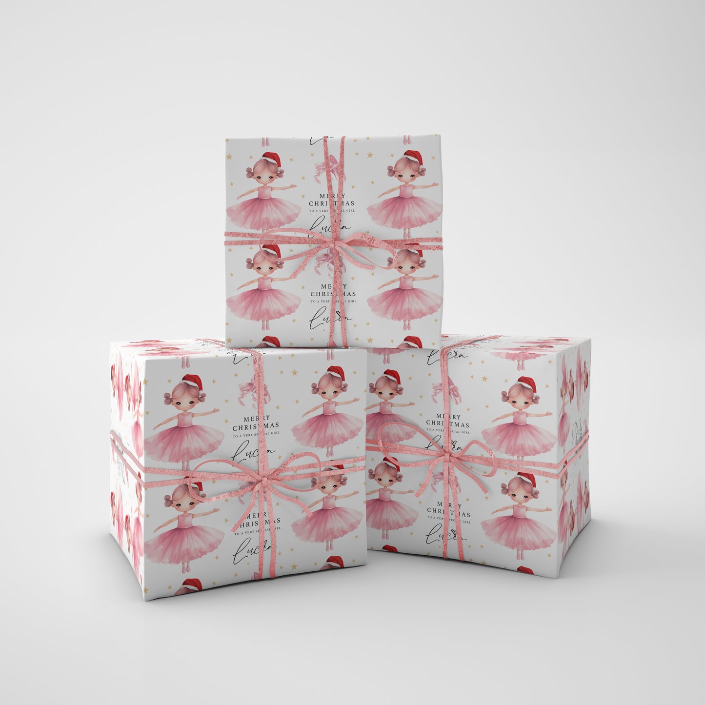 Personalised Christmas Ballerina Wrapping Paper