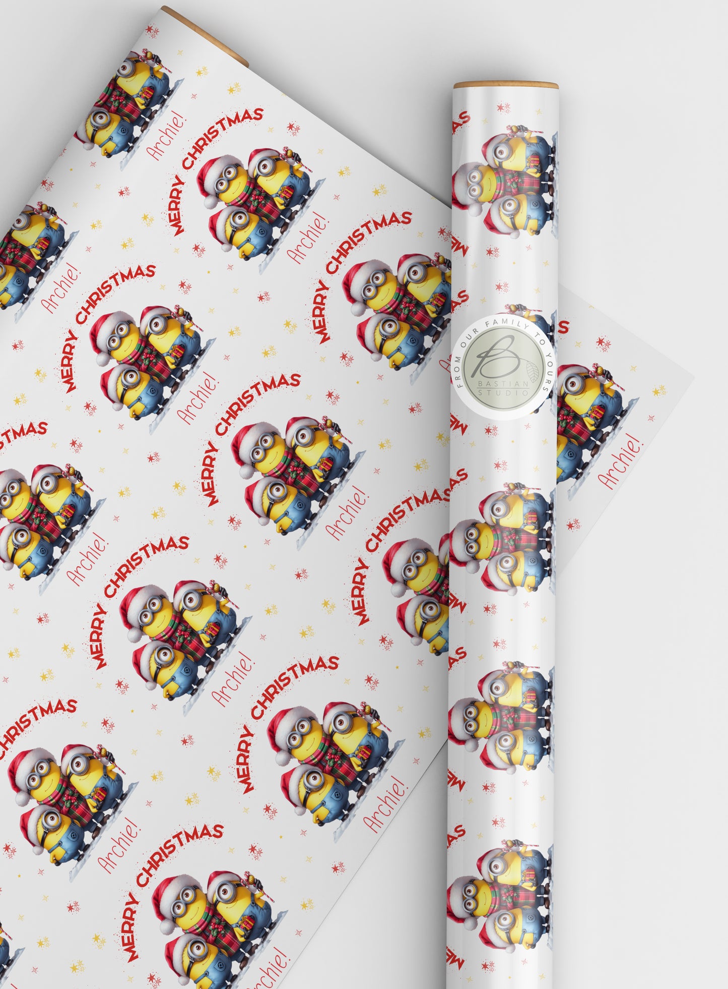 Personalised Children's Character themed Christmas Wrapping Paper