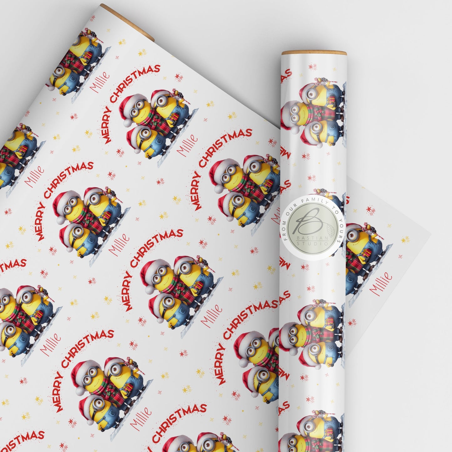 Personalised Children's Character themed Christmas Wrapping Paper