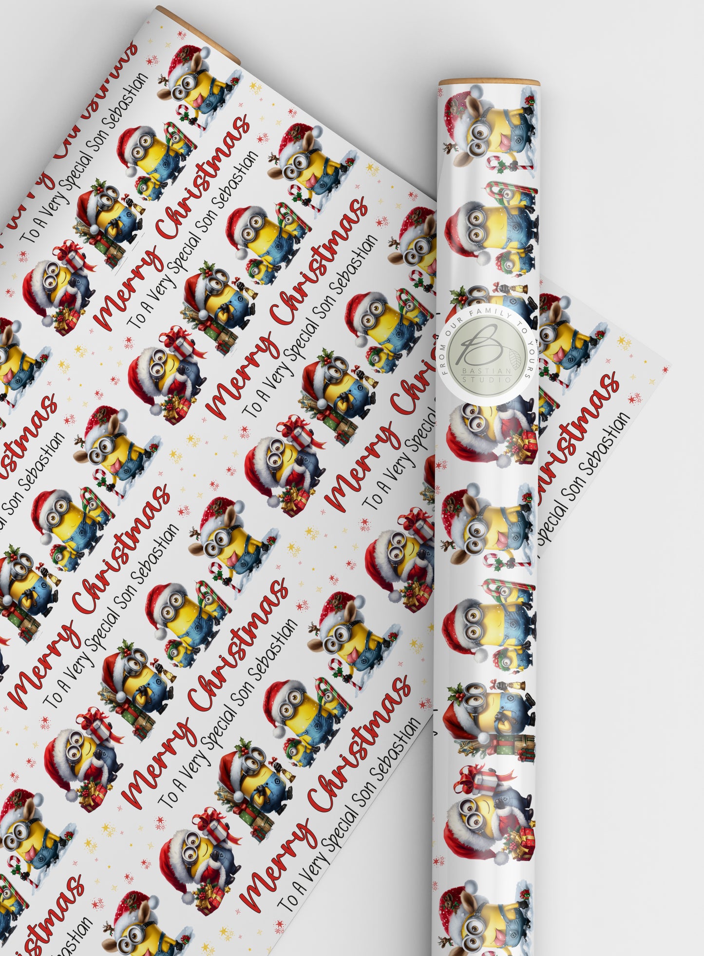 Personalised Children's character themed Christmas Wrapping Paper
