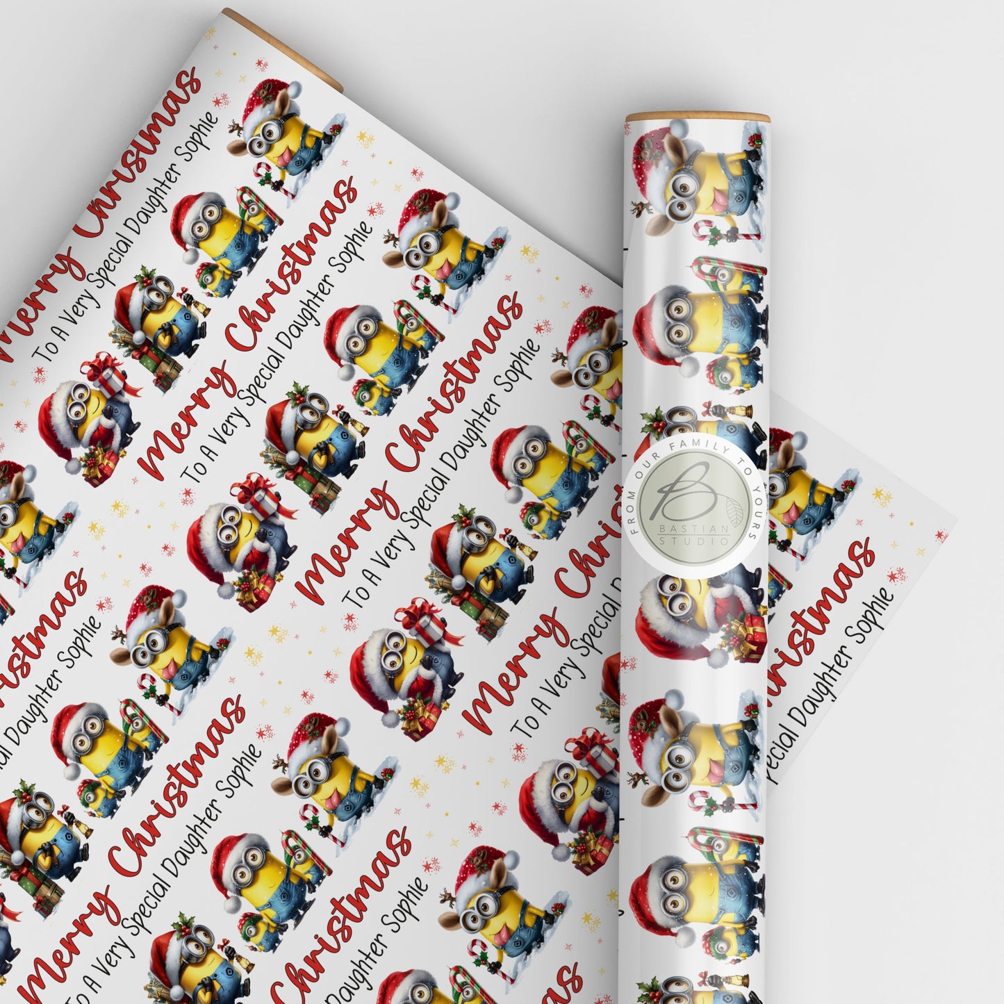 Personalised Children's character themed Christmas Wrapping Paper