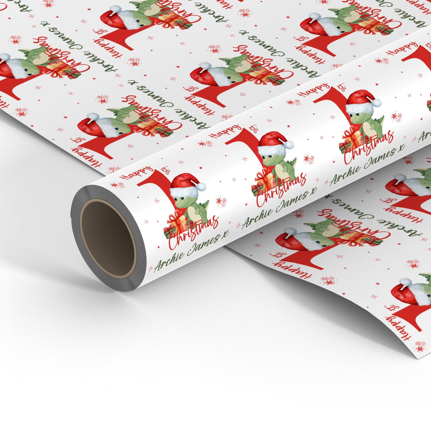 Personalised Christmas Dino Gift Wrap