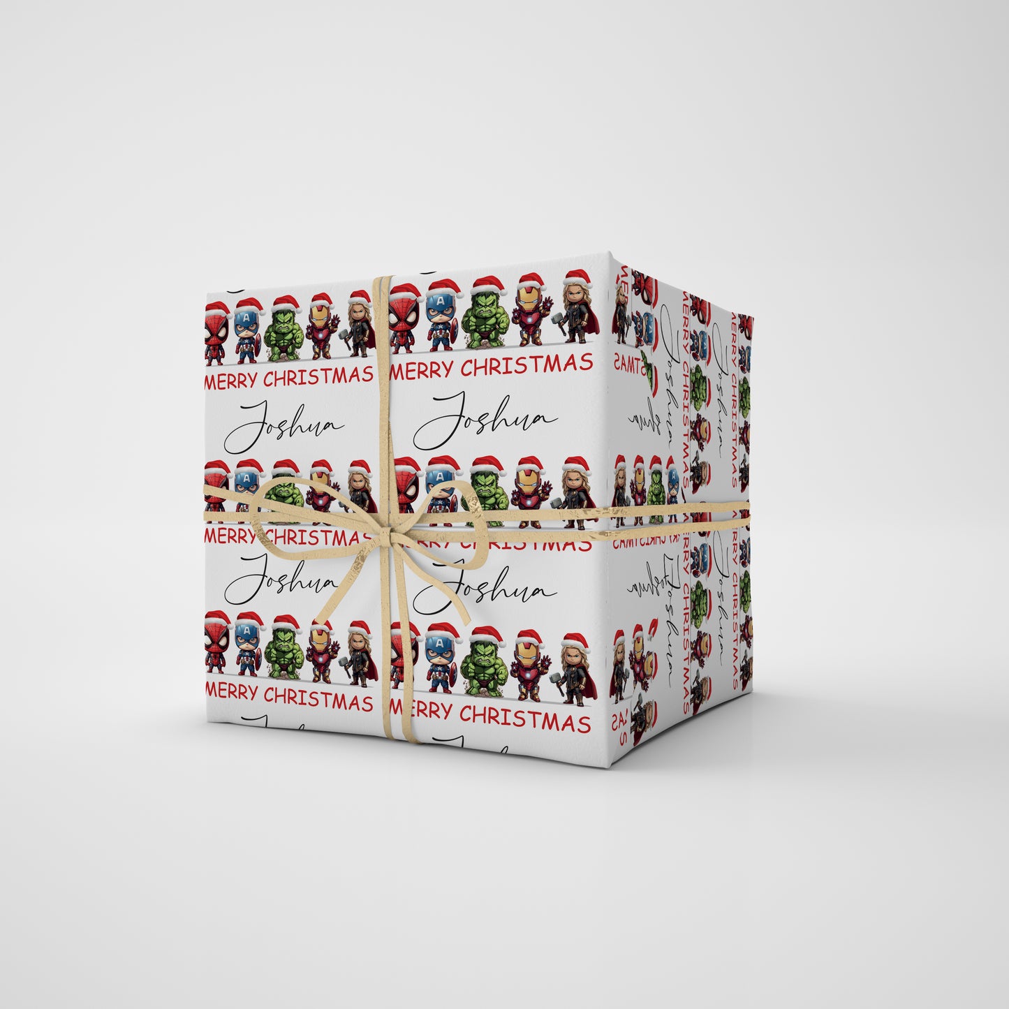 Personalised Superhero Christmas Wrapping Paper