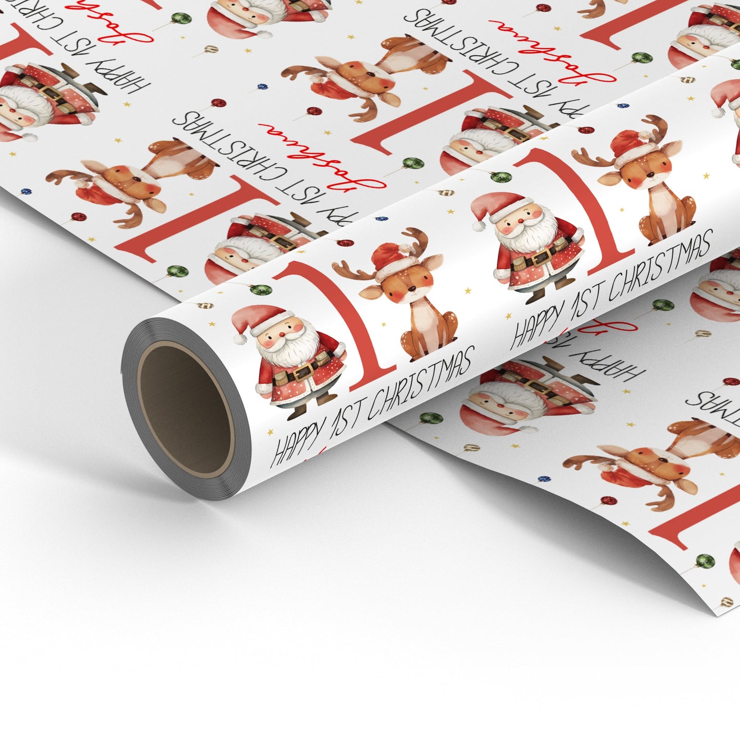 Personalised Father Christmas Babies 1st Christmas Wrapping Paper