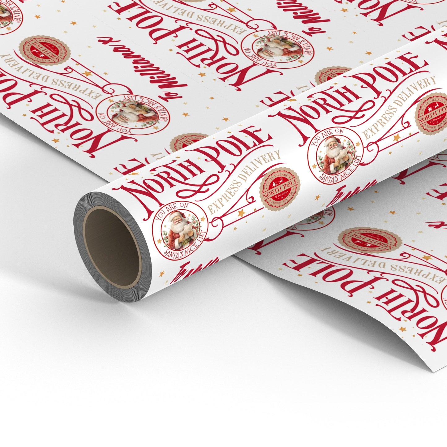 Personalised Children's North Pole Christmas Wrapping Paper