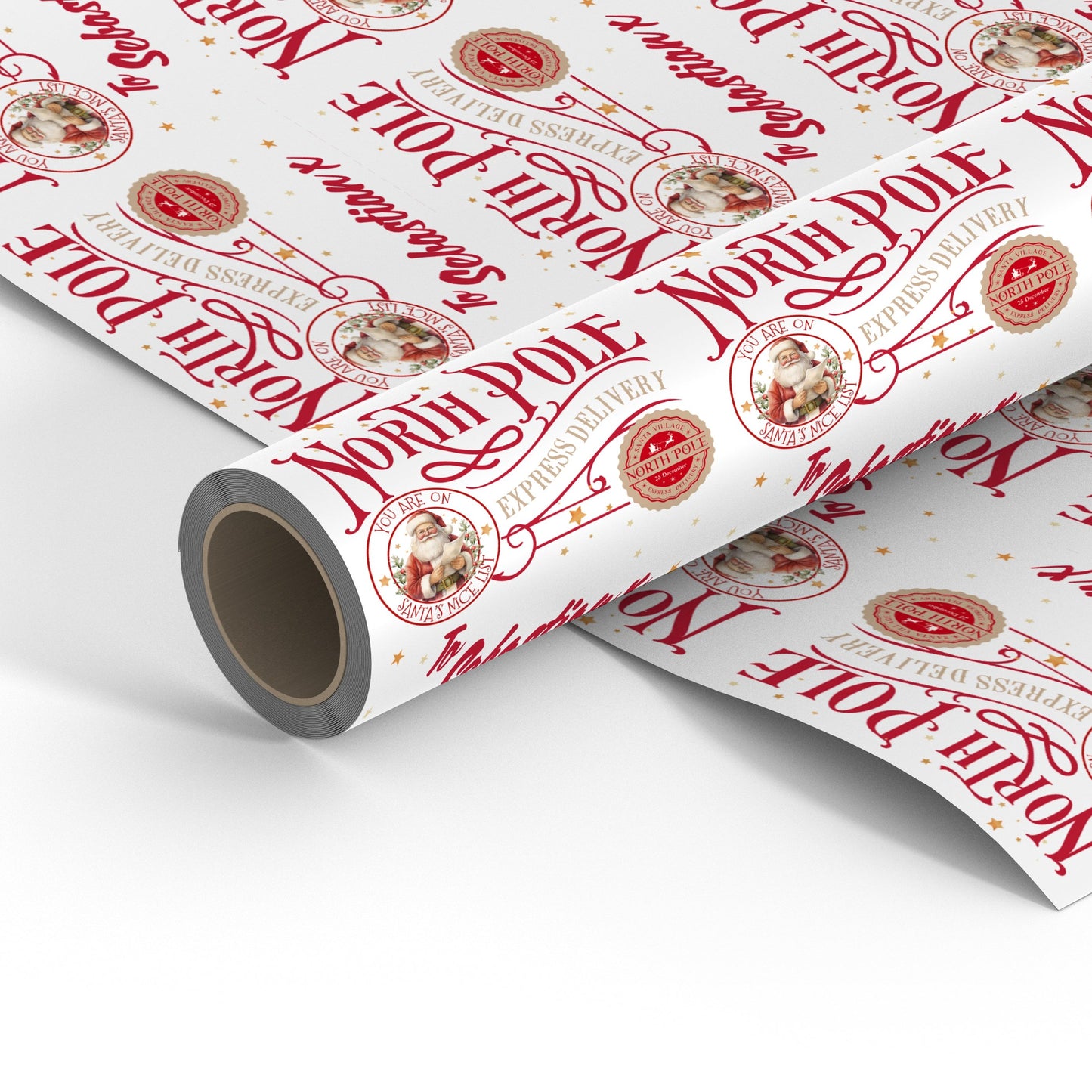 Personalised Children's North Pole Christmas Wrapping Paper