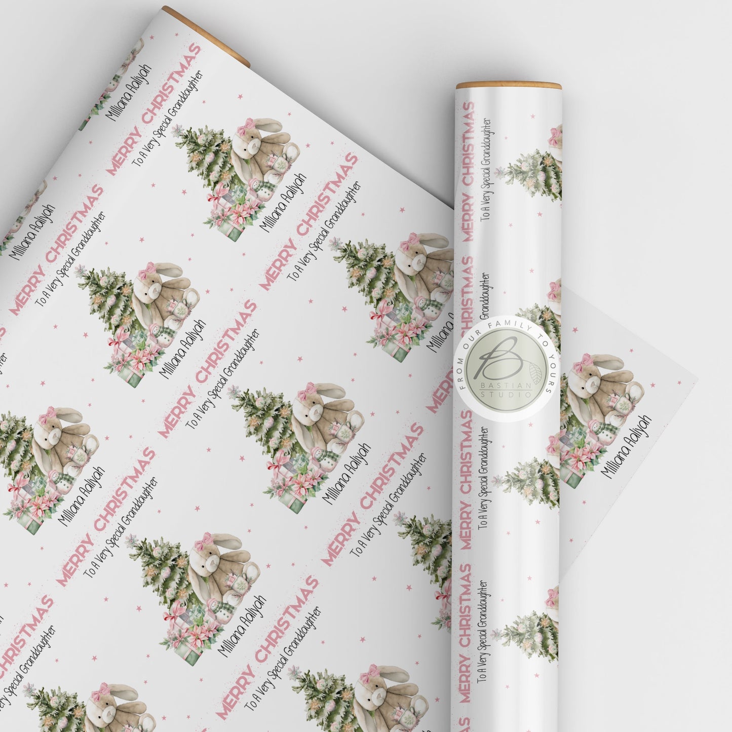 Adorable Personalised Bunny Christmas Gift Wrap