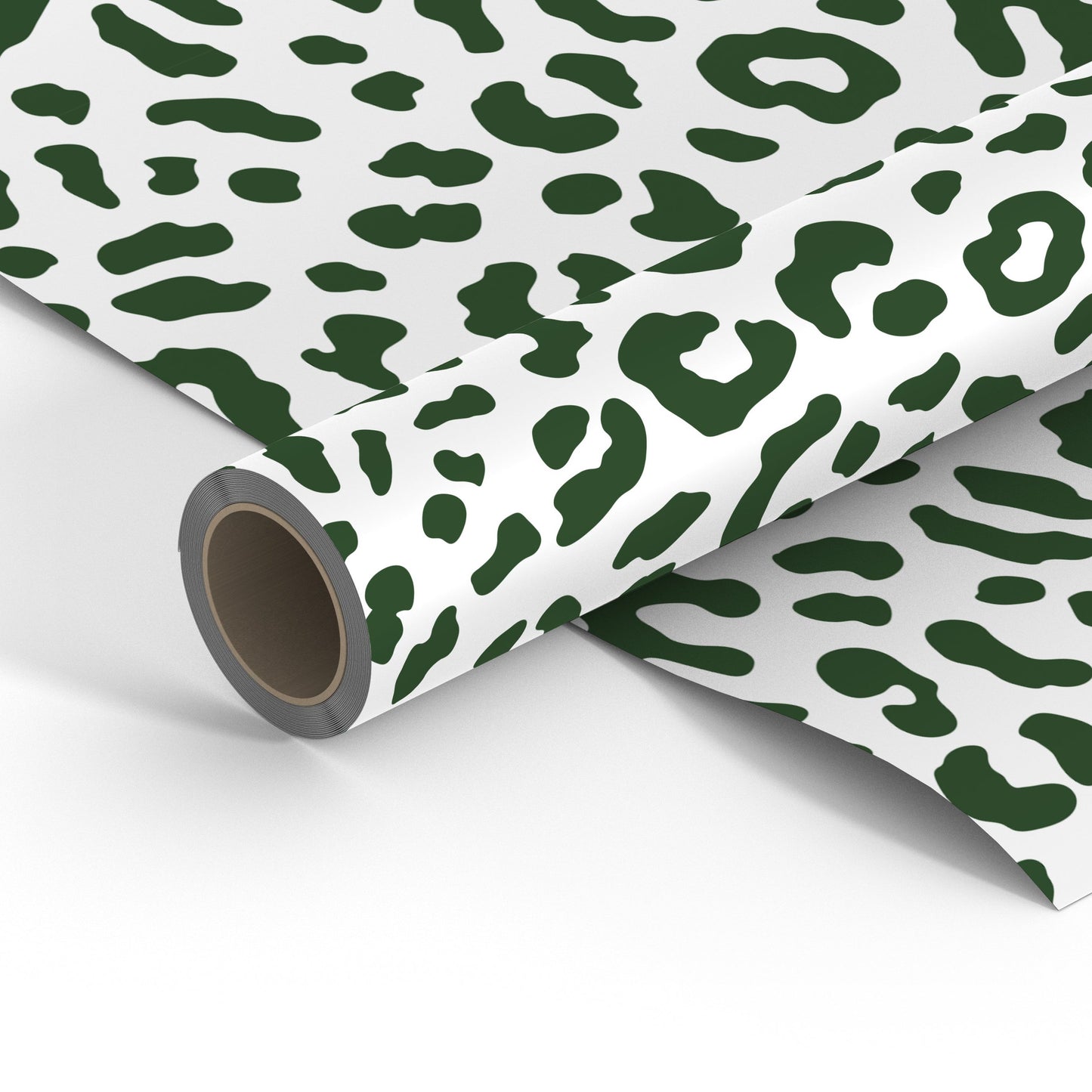 Green Leopard Print Christmas Wrapping Paper