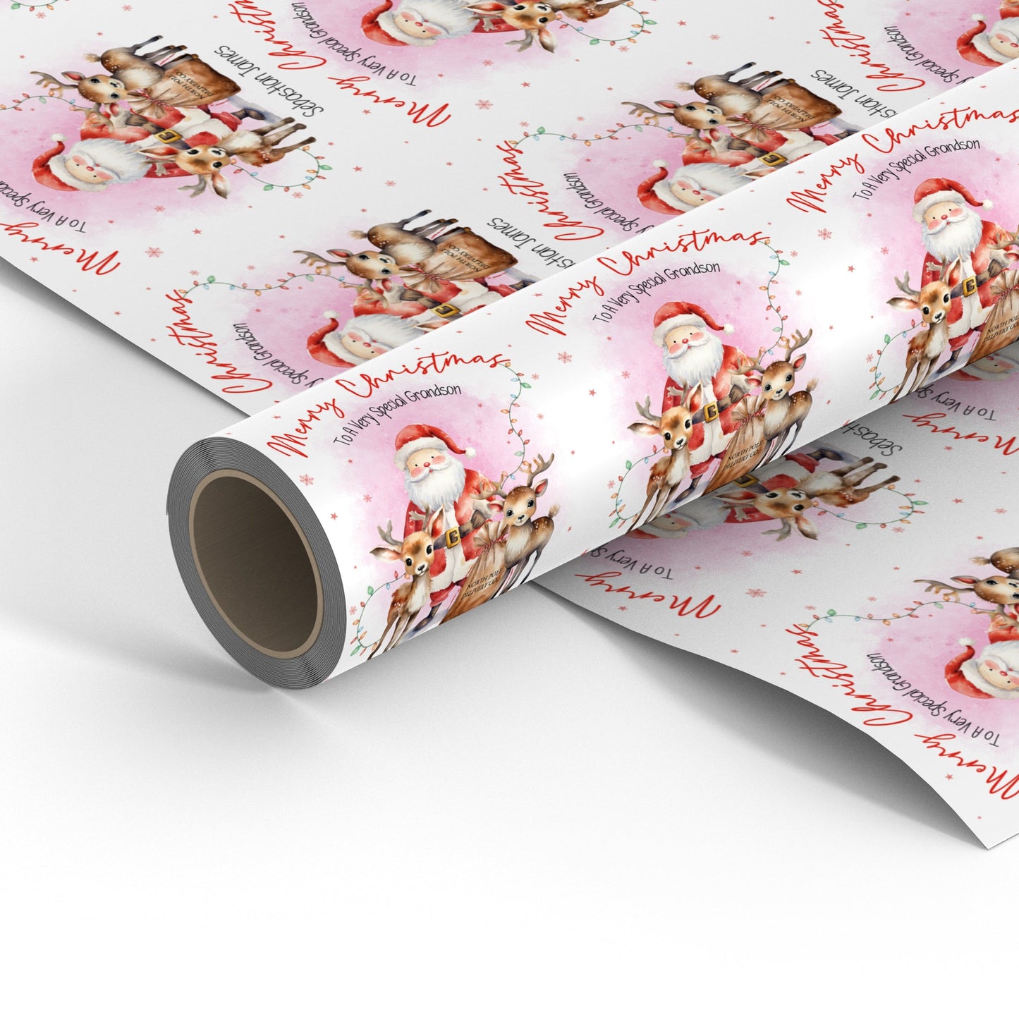 Personalised Father Christmas and Friends Christmas Gift Wrap