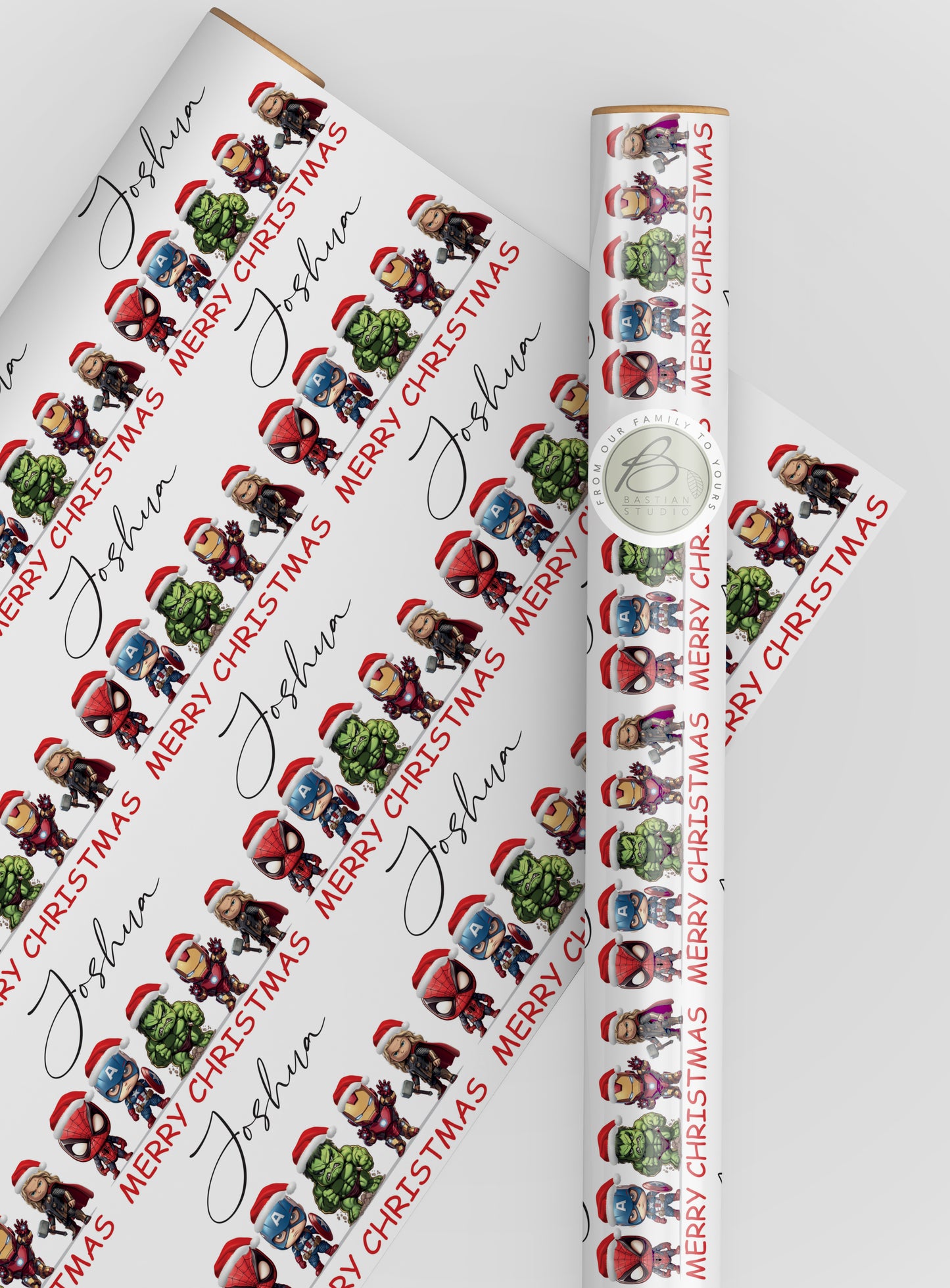 Personalised Superhero Christmas Wrapping Paper