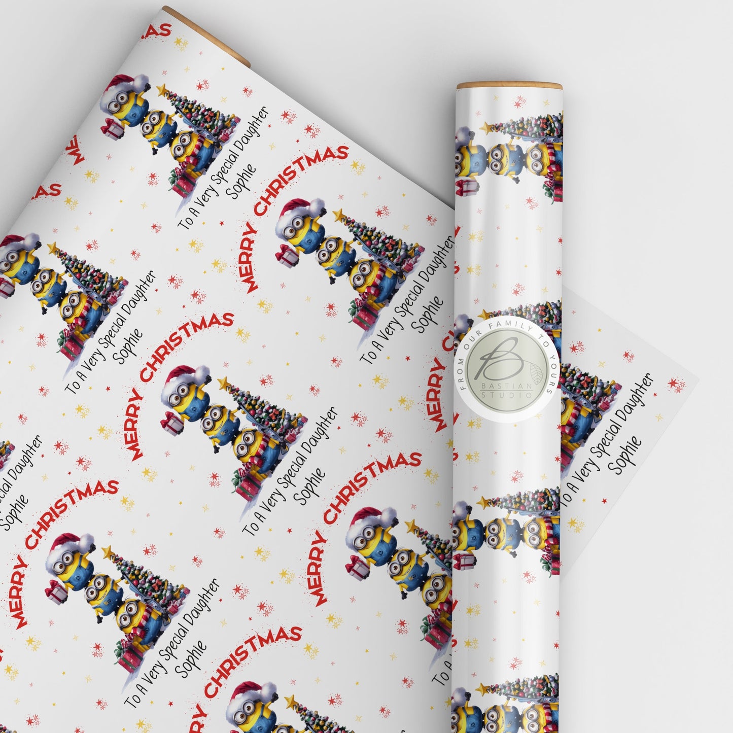 Personalised Children's character themed Christmas Wrapping Paper