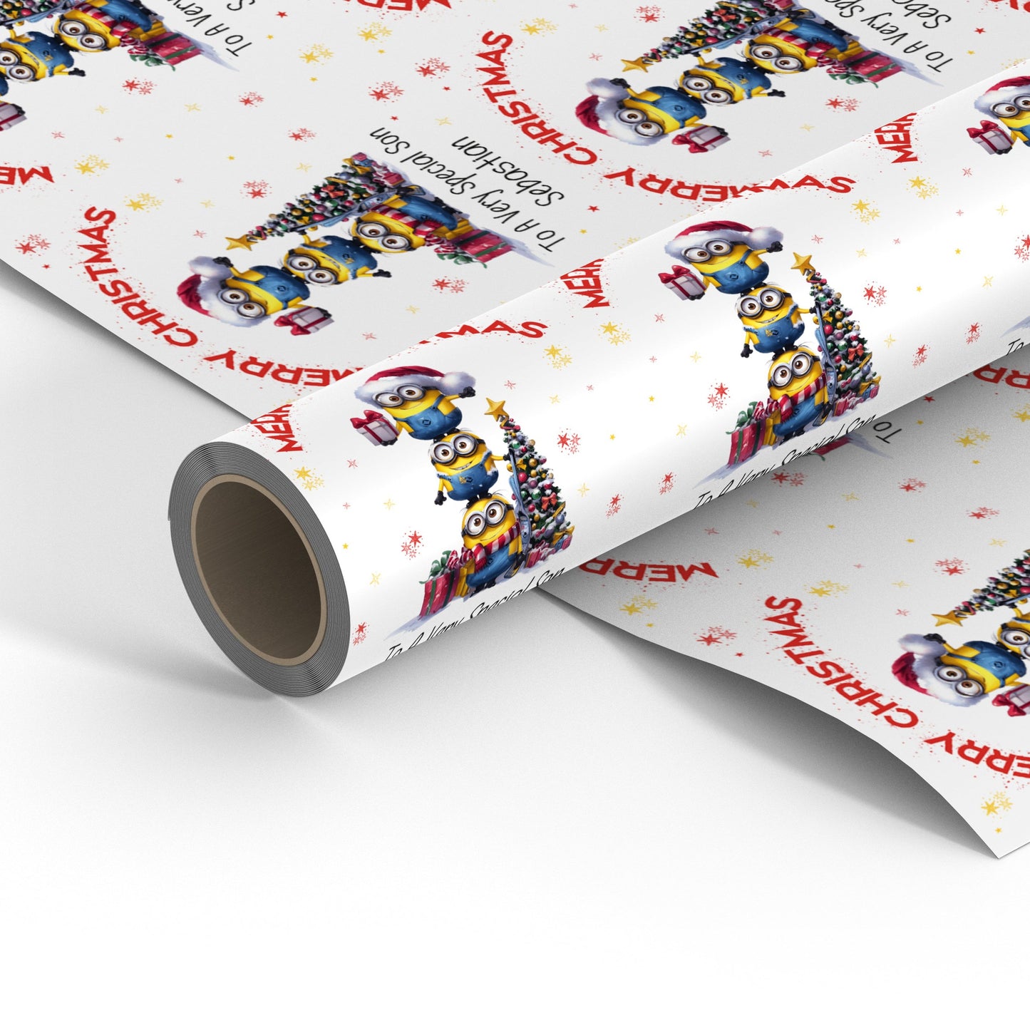 Personalised Children's character themed Christmas Wrapping Paper