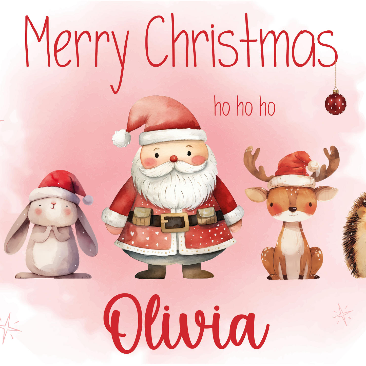 Personalised Children's Father Christmas and friends themed Christmas wrapping paper
