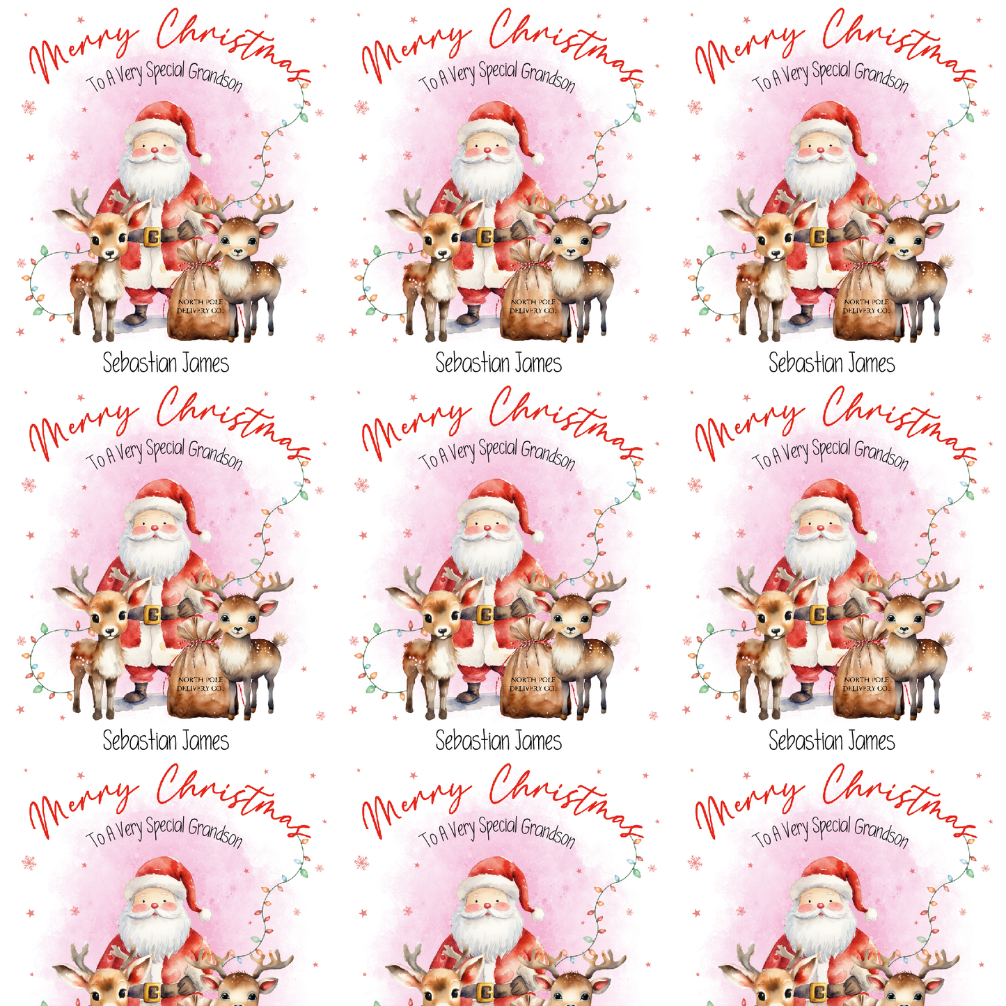 Personalised Father Christmas and Friends Christmas Gift Wrap