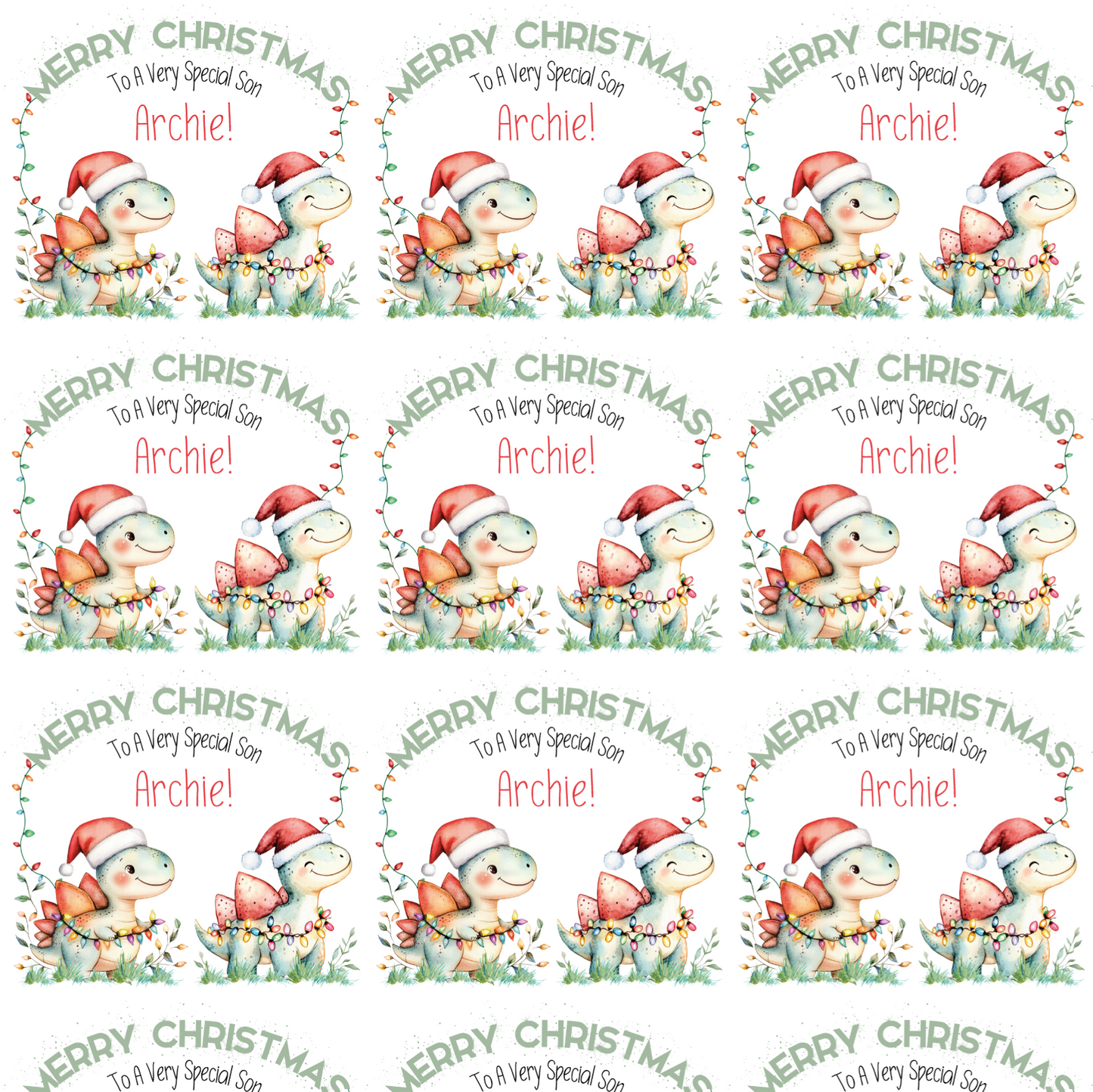 Personalised Children's Dinosaur Themed Christmas Wrapping Paper