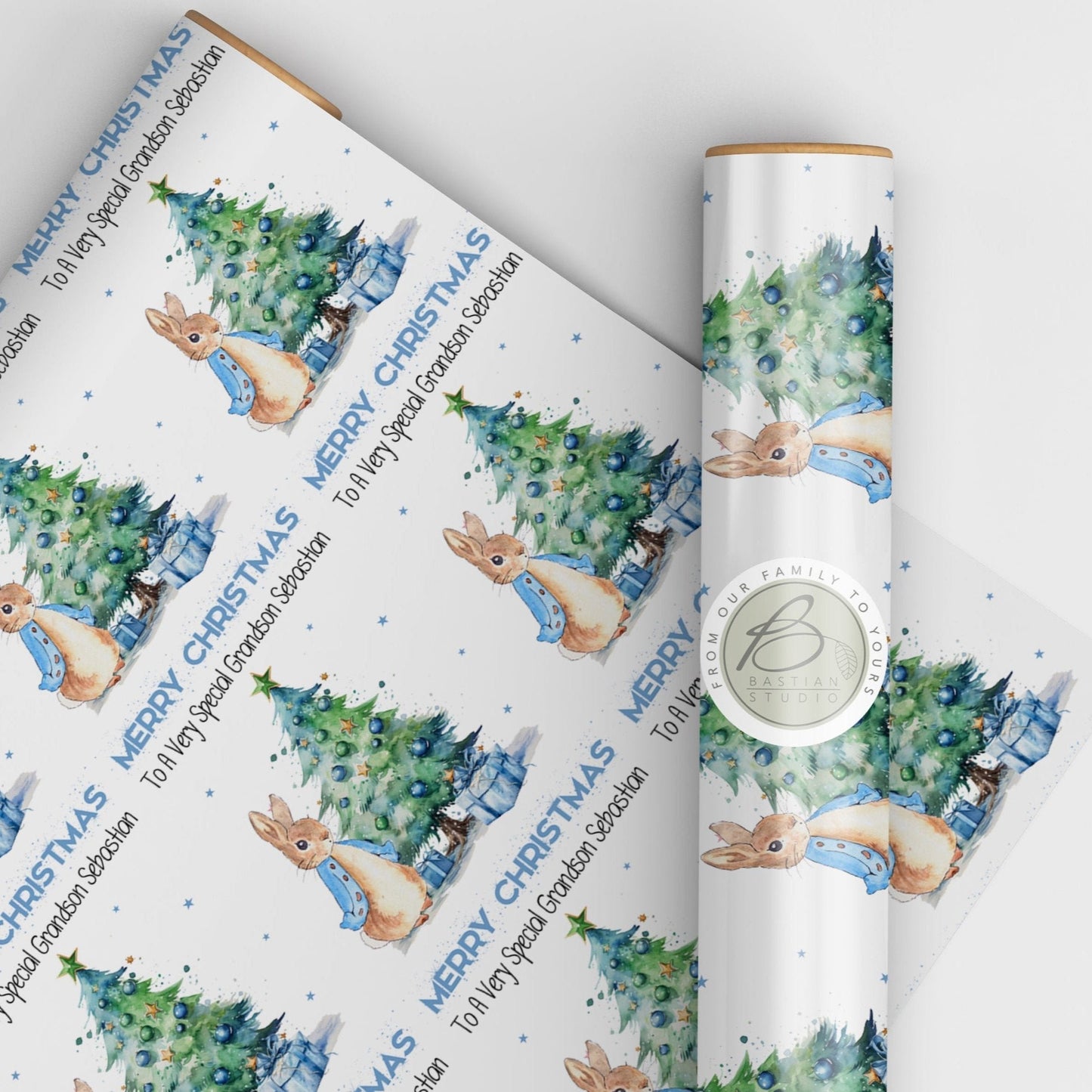 Personalised Peter Rabbit Christmas Wrapping Paper