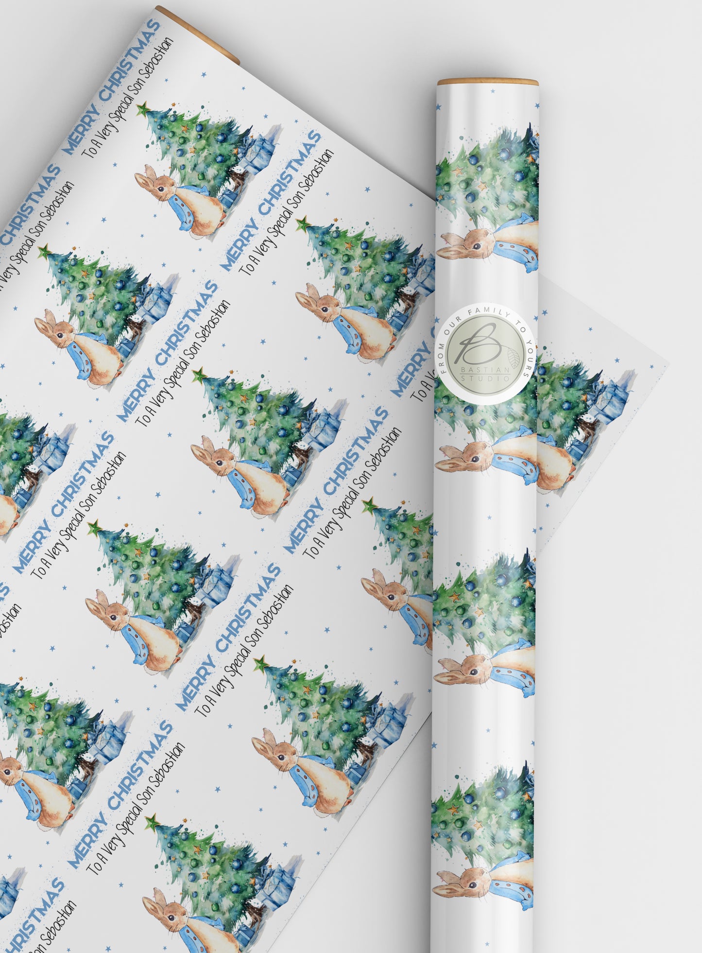 Personalised Peter Rabbit Christmas Wrapping Paper