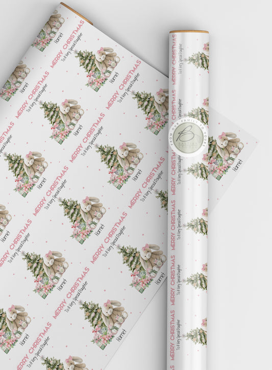 Adorable Personalised Bunny Christmas Gift Wrap