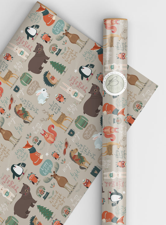 Rustic Christmas Wrapping Paper - Custom Lengths - Woodland Gift Wrap