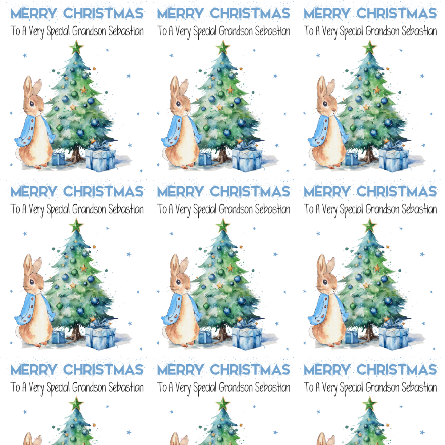 Personalised Peter Rabbit Christmas Wrapping Paper