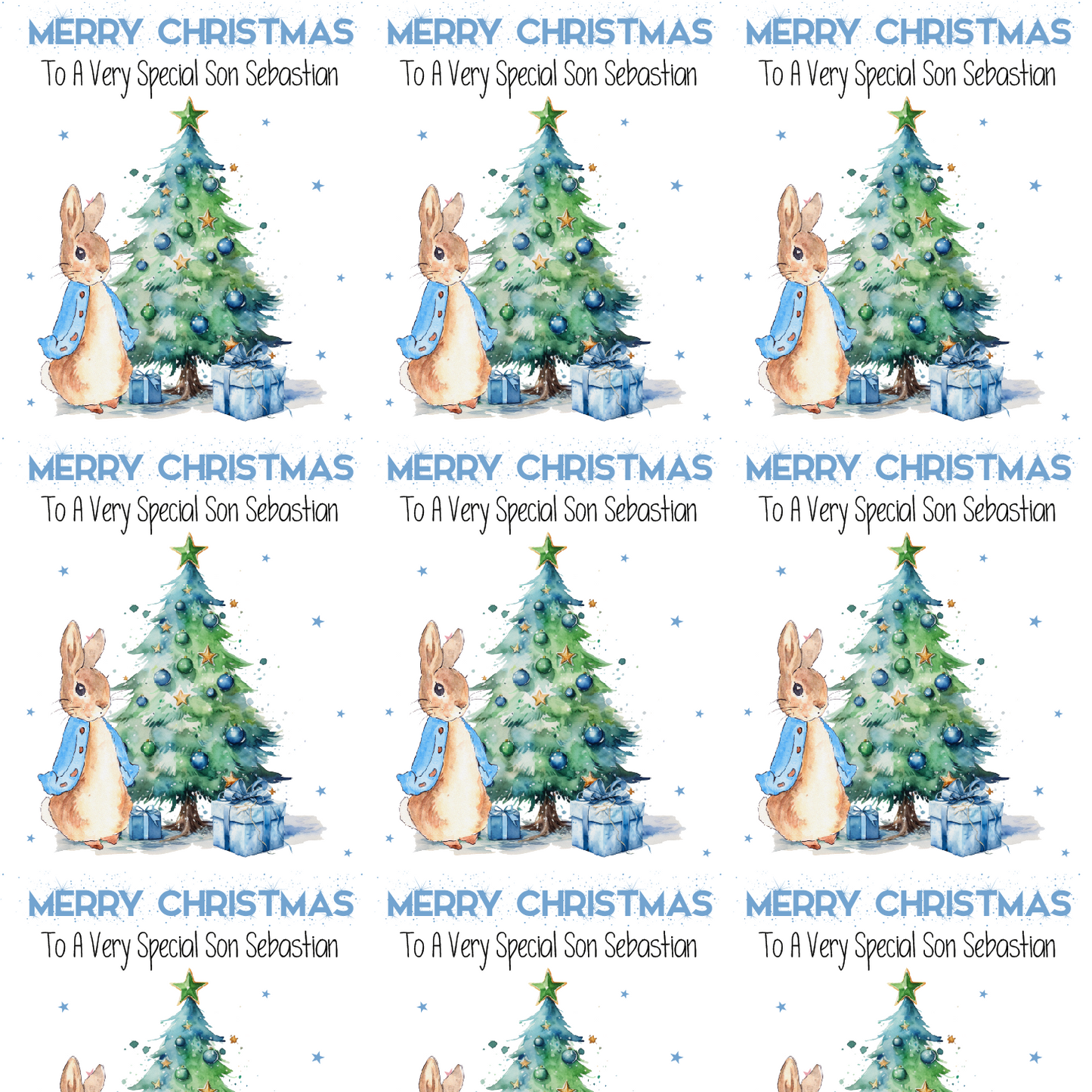 Personalised Peter Rabbit Christmas Wrapping Paper