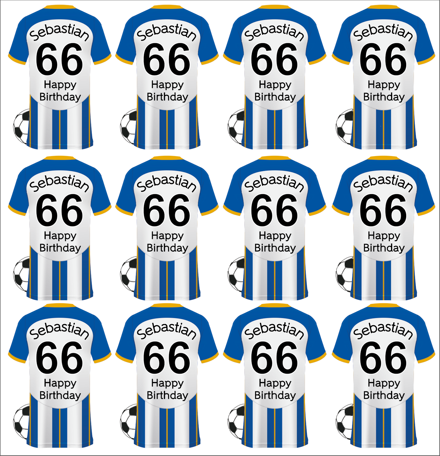 Brighton Personalised Football Wrapping Paper