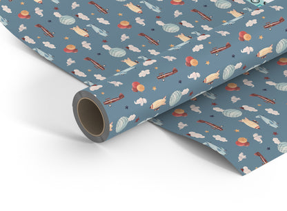 Boy Aviation wrapping paper