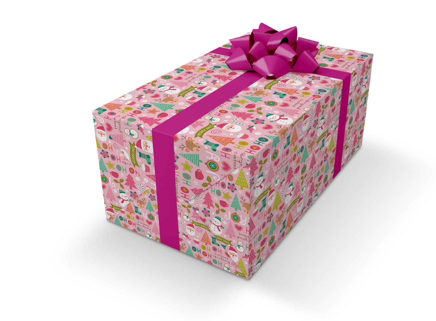 Pink Christmas wrapping paper