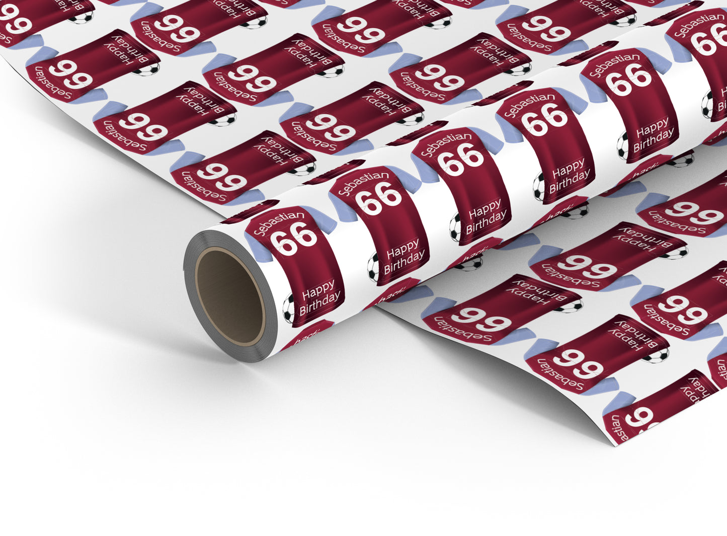 Aston Villa Personalised Football Wrapping Paper