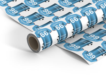 Man City Personalised Football Wrapping Paper