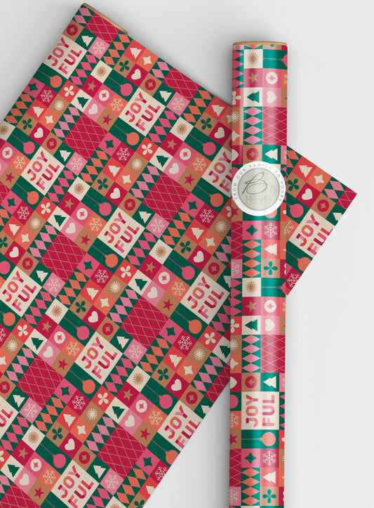 Joyful Vibrant Christmas wrapping paper