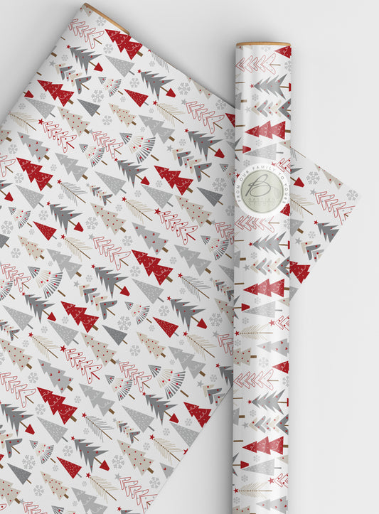 Mixed Christmas Tree Wrapping Paper