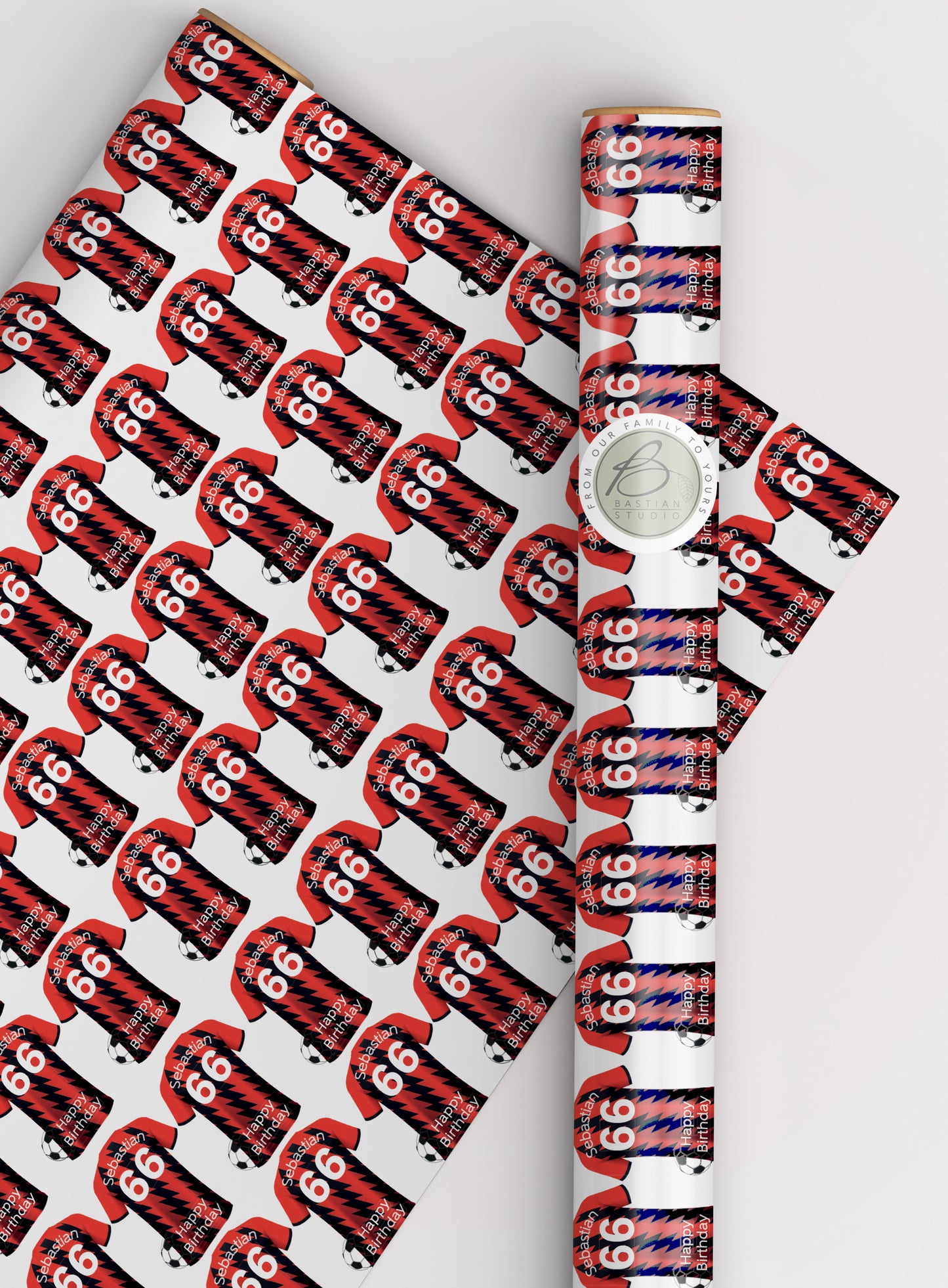 Bournemouth Personalised Football Wrapping Paper