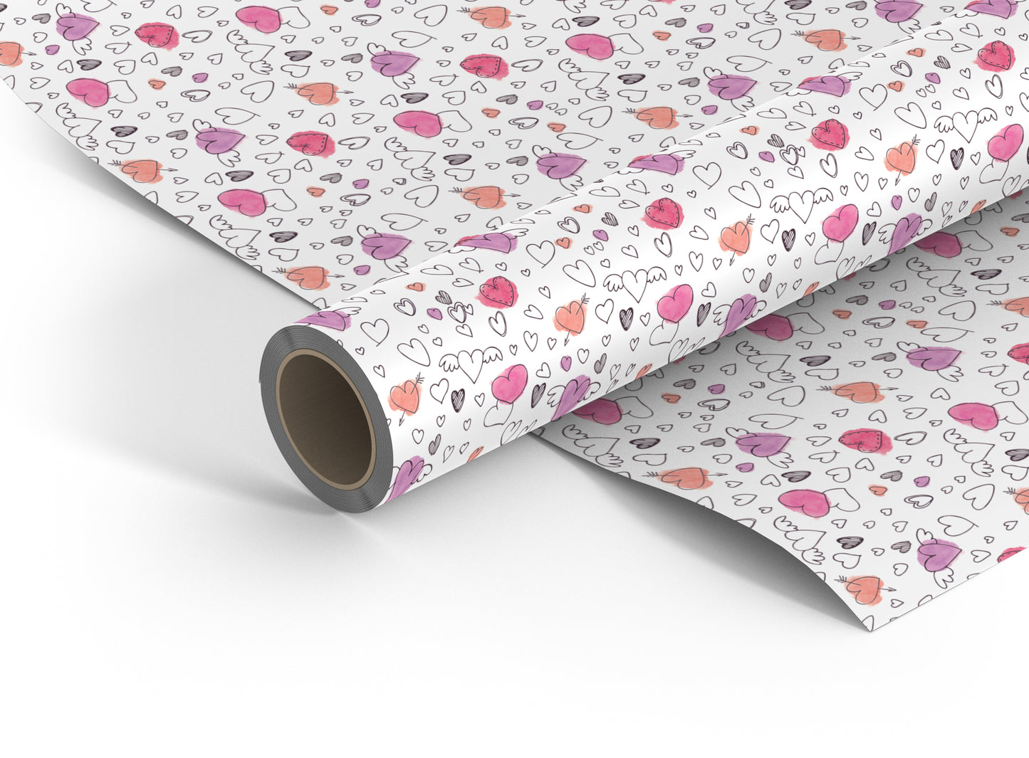 Heart with wings wrapping paper