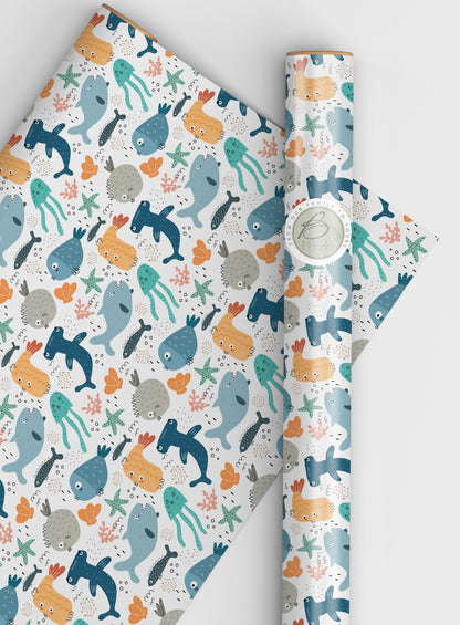 Water animal wrapping paper